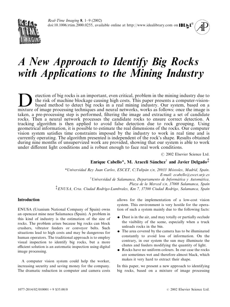 A New Approach To Identify Big Rocks Wit PDF | PDF | Artificial Neural ...