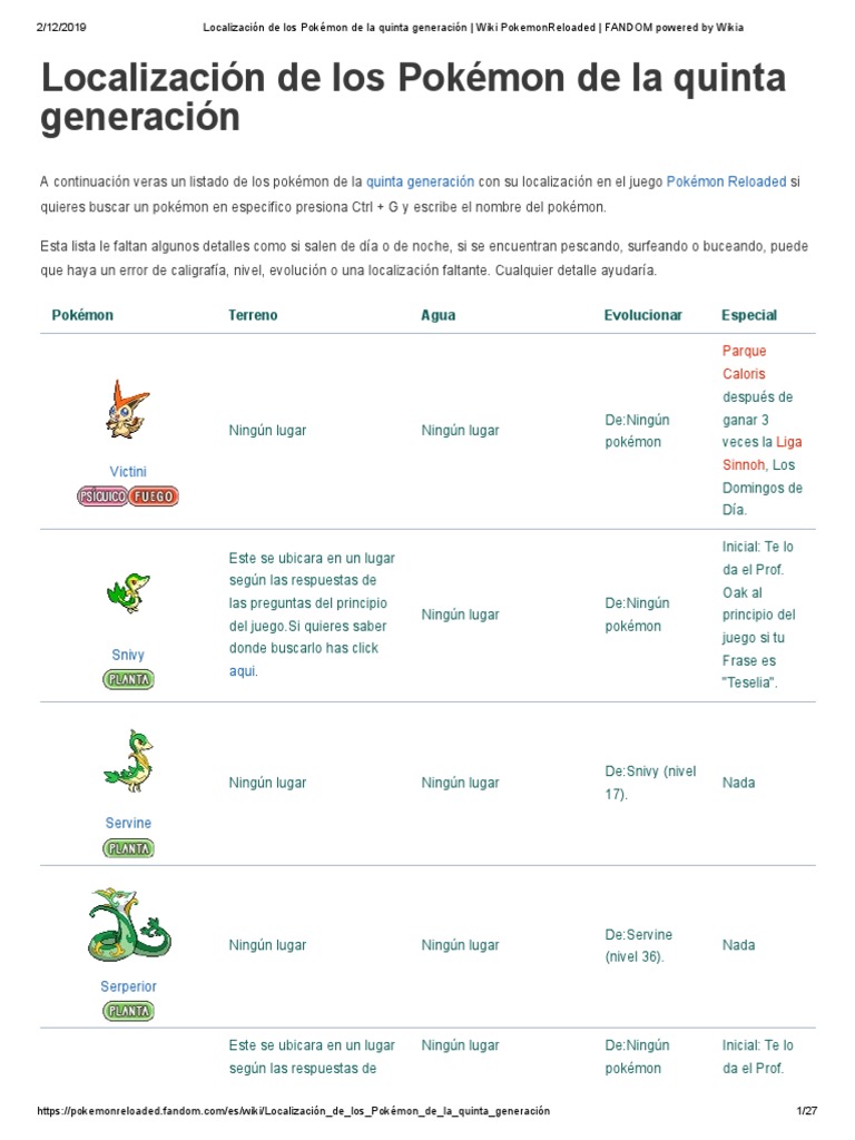 Categoría:Pokémon de tipo planta, Wiki PokemonReloaded