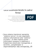 locul sistemului birotic in cadrl firmei