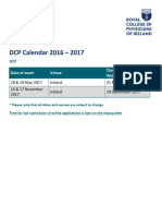 DCP Calendar 2016 - 2017: Date of Exam Venue Closing Date For Applications
