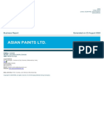 Asian Paints LTD.: Business Report Generated On 23 August 2020