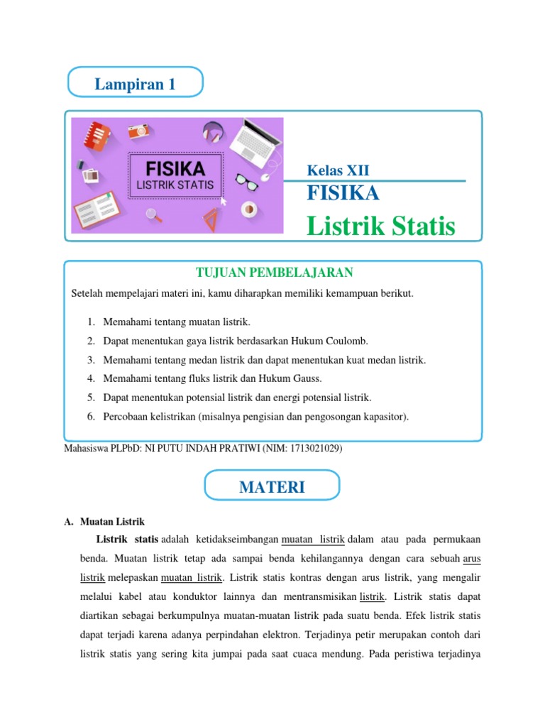 Listrik Statis Kelas 12