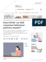 Post COVID-19: Will Consumer Behaviour Patterns Mutate?: Portfolio BE+ Long Copy Industry Speak Brand Solutions