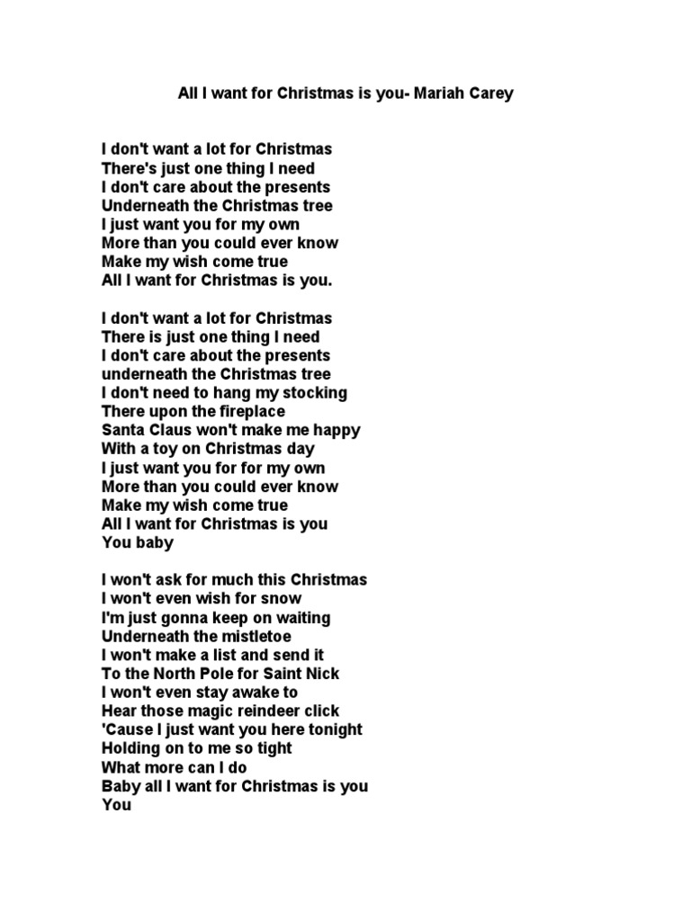 all i want for christmas is you | pdf