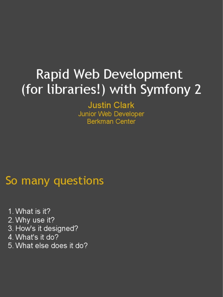 Symfony 2: Rapid Web Development Guide | PDF | Php | Software Development