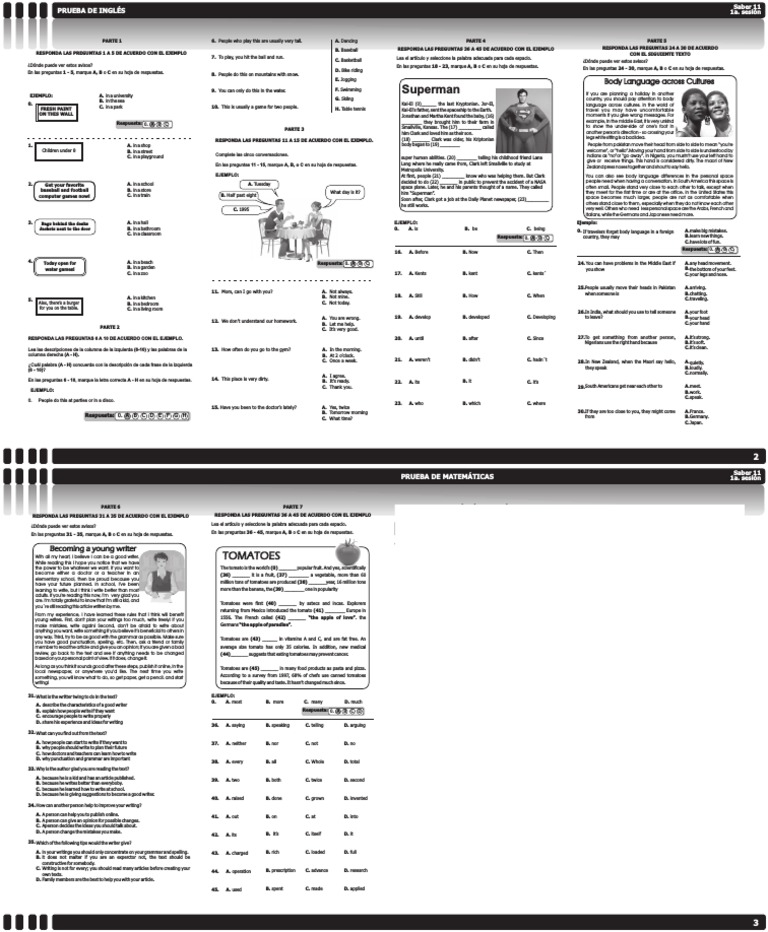 Prueba Inglés Icfes | PDF