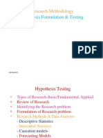 Hypothesis Formulation & Testing: Research Methodology