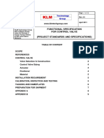 Functional Specification For Control Valve (Project Standards and Specifications)