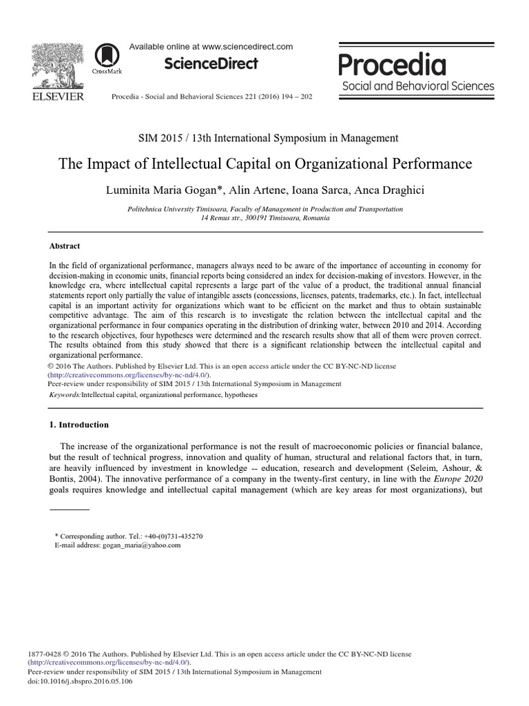 The Impact of Intellectual Capital On Organizational Performance | PDF ...