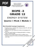 HOPE 3: Grade 12 Dance Module 1 | PDF | Aerobic Exercise | Glycolysis