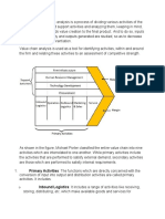 Definition: Value Chain Analysis Is A Process of Dividing Various Activities of The