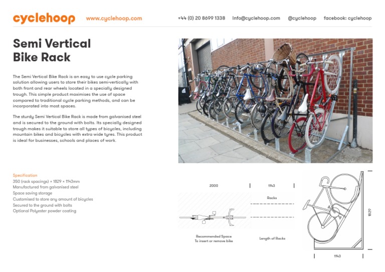 Semi Vertical Bike Rack Specifications | PDF