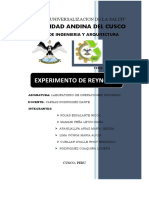 LABORATORIO DE OPERACIONES UNITARIAS PRACTICA 2 (EXPERIMENTO DE REYNOLDS)