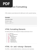 HTML Text Formatting