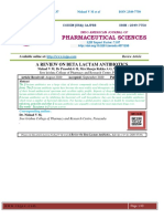 Pharmaceutical Sciences: A Review On Beta Lactam Antibiotics