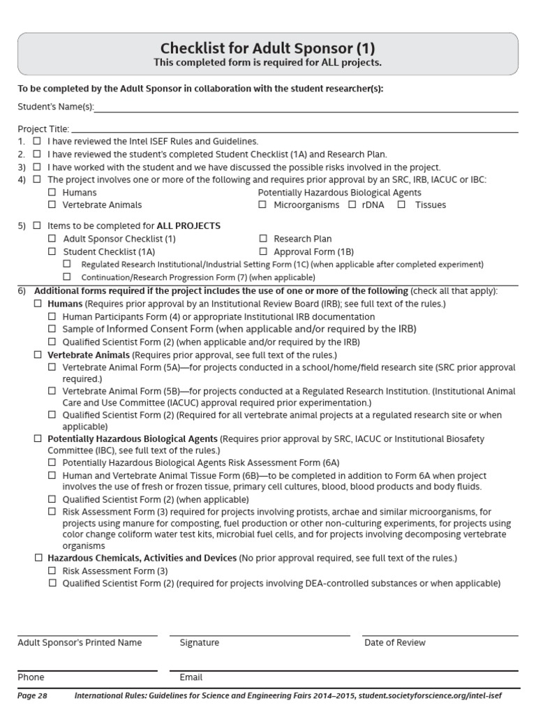 Interactive Forms Intel ISEF 2015 PDF | PDF | Institutional Review ...