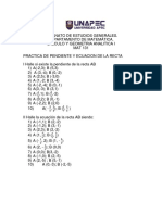 Practica de Pendiente y Ecuacion de La Recta PDF