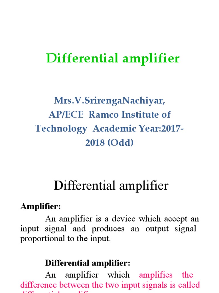 Understanding Differential Amplifiers | PDF | Amplifier | Analog Circuits