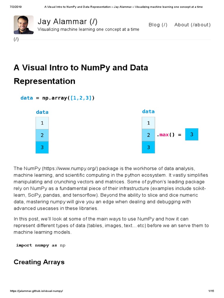 A Visual Intro To Numpy and Data Representation: Jay Alammar (/) | PDF ...