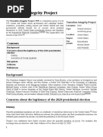 Transition Integrity Project: Background Concerns About The Legitimacy of The 2020 Presidential Election