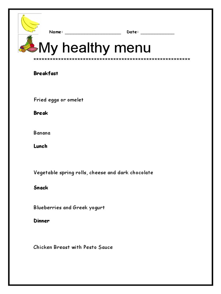 My Healthy Menu | PDF | Cooking, Food & Wine | Wellness