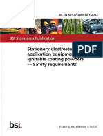 (BS EN 50177 - 2009+A1 - 2012) - Stationary Electrostatic Application Equipment For Ignitable Coating Powders. Safety Requirements .