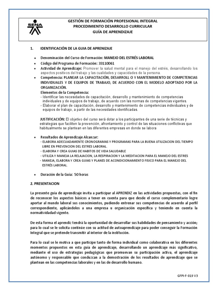Taller de Manejo del Estrés Laboral | PDF | Ansiedad | Aprendizaje