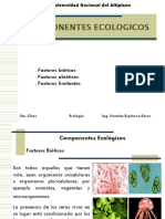 Componentes Ecologicos: - Factores Bióticos - Factores Abióticos - Factores Limitantes