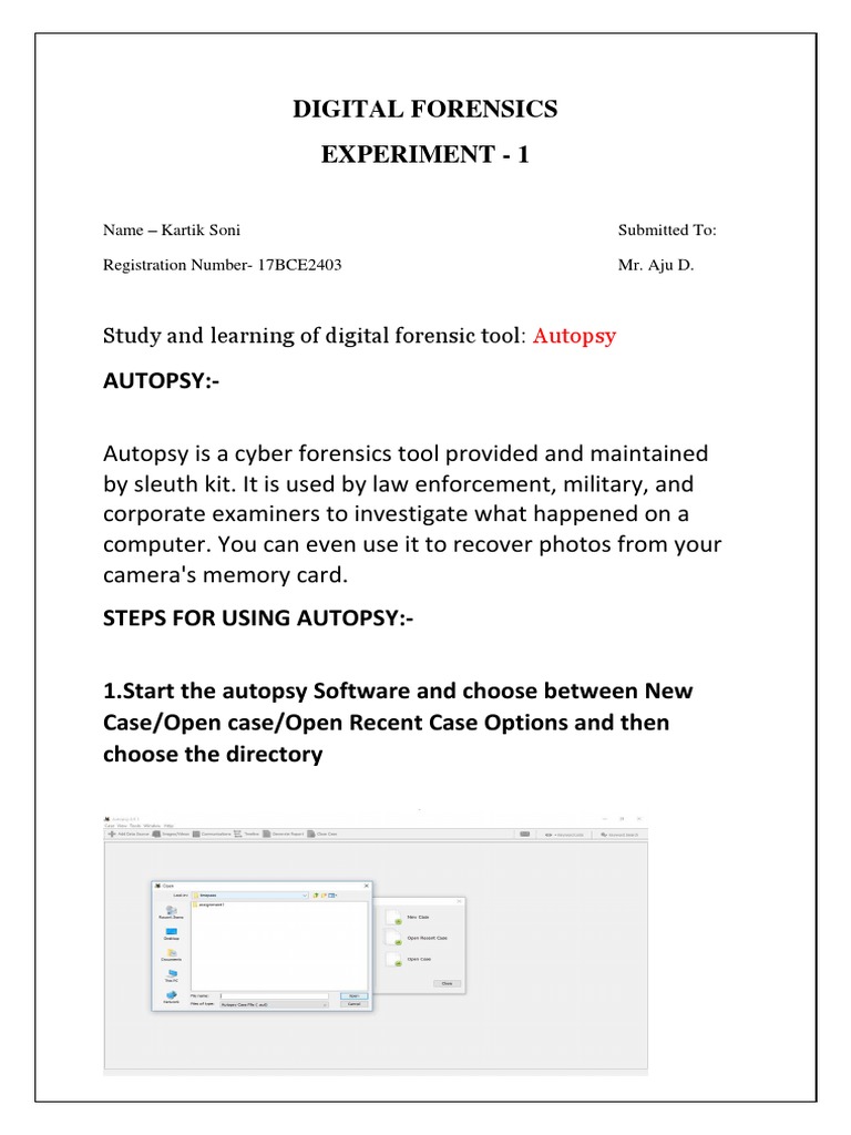 Digital Forensics Experiment - 1: Study and Learning of Digital ...