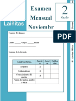 Noviembre - 2do Grado - Examen Mensual (2017-2018)