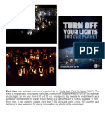 Earth Hour Is A Worldwide Movement Organized by The World Wide Fund For Nature (WWF) - The