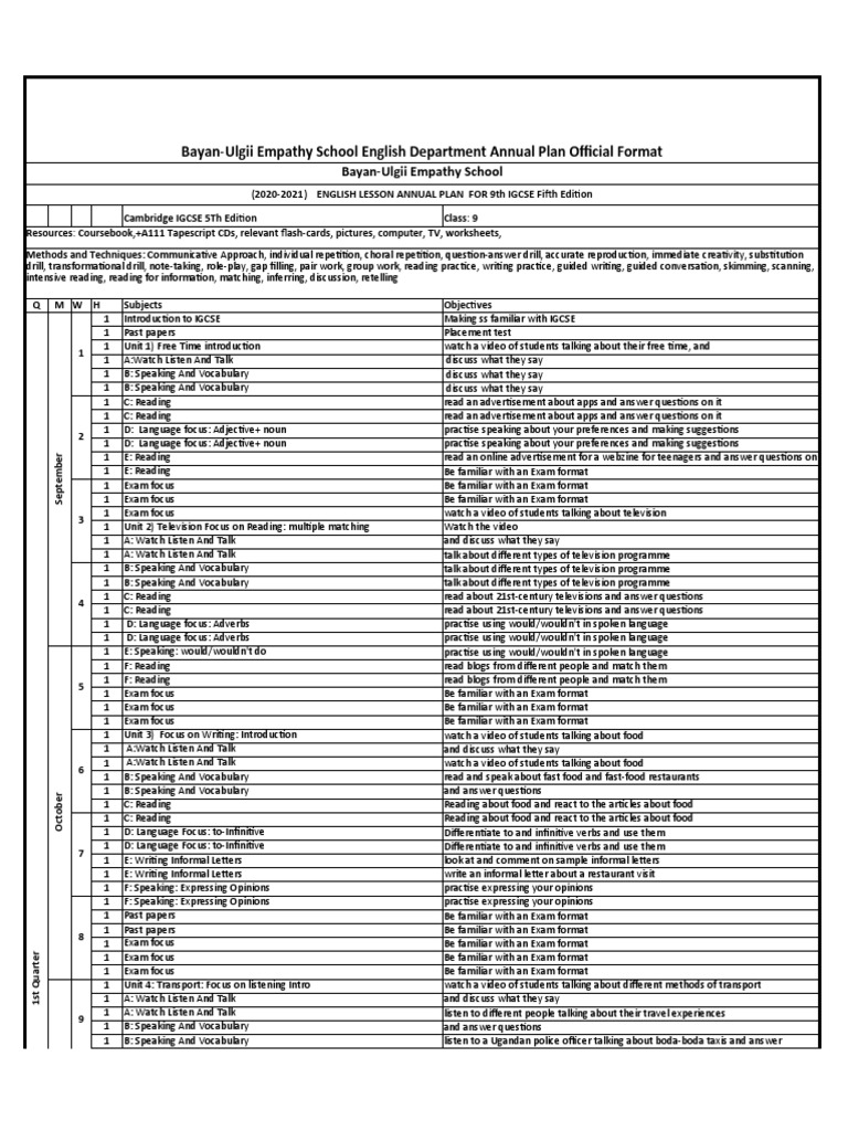 annual plan 9th cambridge igcse as a second language 5th edition pdf question test assessment
