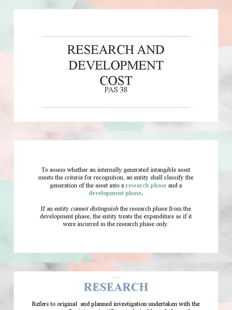 Research and Development Cost PDF Intangible Asset Expense