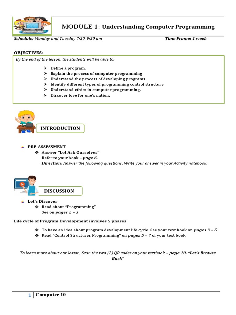 Understanding Computer Programming: Objectives | PDF | Textbook ...