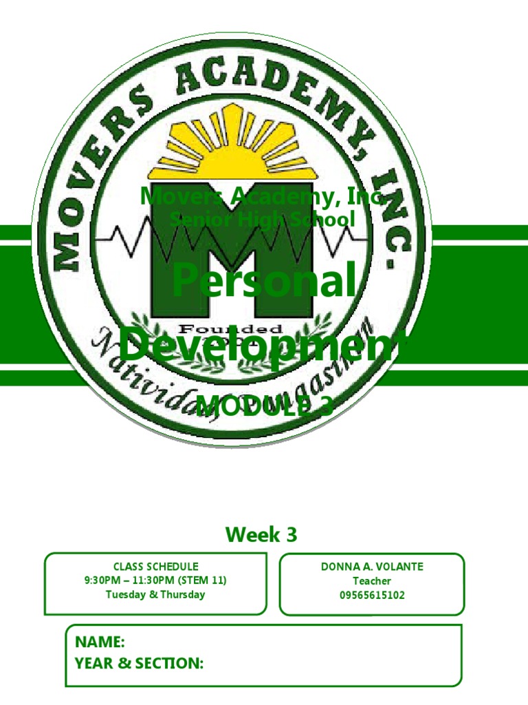 Movers Academy Senior High Schedule | PDF