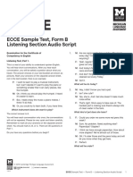 ECCE Sample Test, Form B Listening Section Audio Script