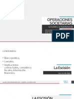 Operaciones Societarias - Escision y Transformacion