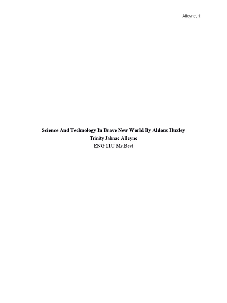 Science and Technology in Brave New World by Aldous Huxley PDF