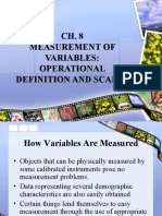 Measurement of Variables: Operational Definition and Scales