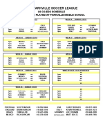 2011 Indoor Soccer Schedule