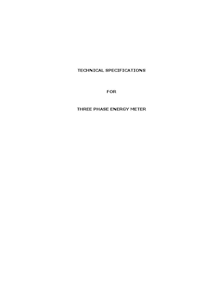 Three Phase Energy Meter Specifications | PDF | Specification ...