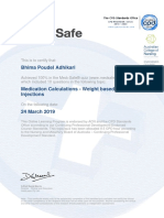 Medication Calculations Weight Based Injections Certificate