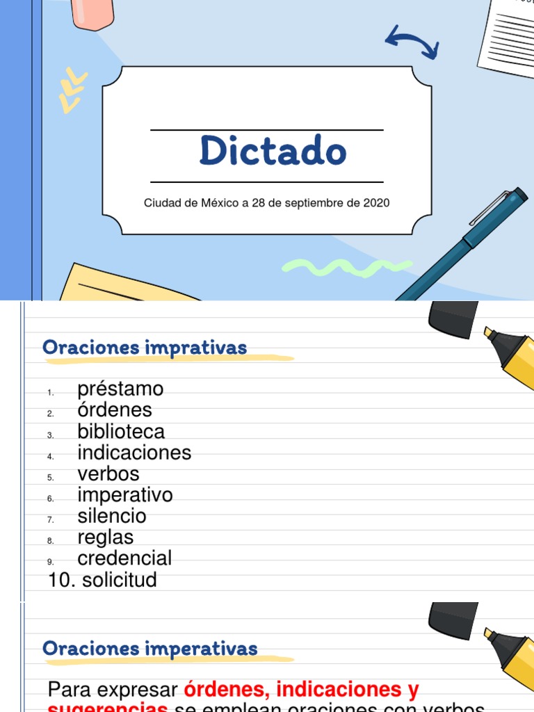 Hoja De Trabajo De Oraciones Imperativas