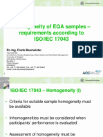 Homogeneity of EQA Samples - Requirements According To ISO/IEC 17043