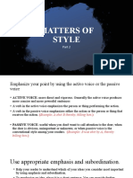 MATTERS OF STYLE Part 2