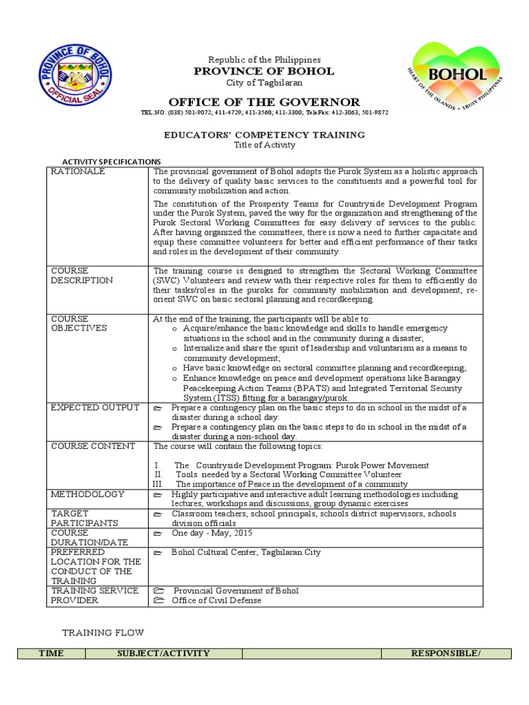 Activity Design - Educators Competency Training - 1 | PDF | Facilitator ...