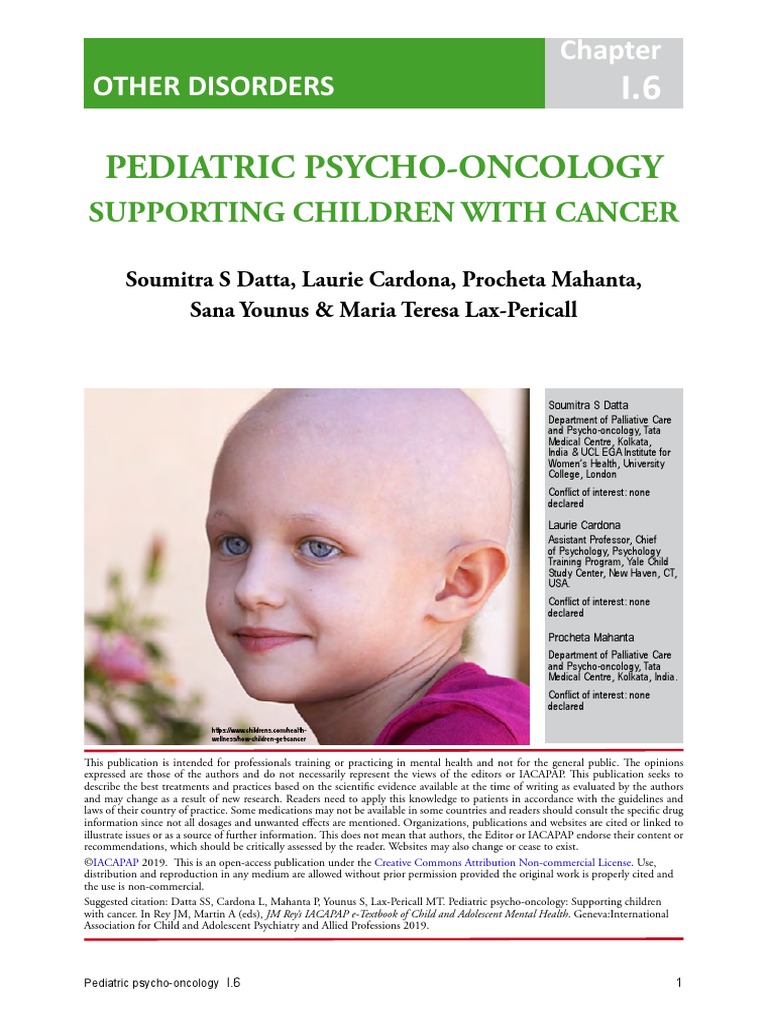 Pediatric Psycho-Oncology: Supporting Children With Cancer | PDF ...