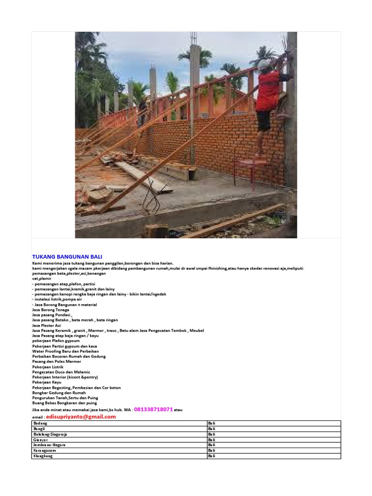 Jasa Tukang Kontraktor Bangunan Bali Kontraktor Bangunan Terpercaya PDF