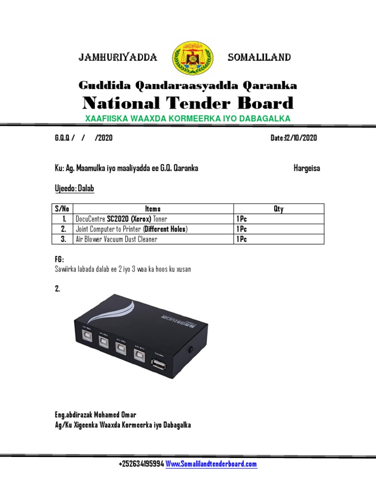 National Tender Board Guddida Qandaraasyadda Qaranka PDF
