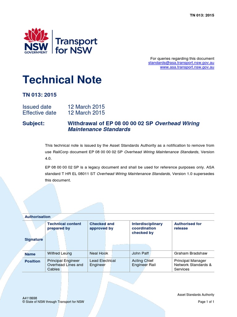Technical Note: Issued Date 12 March 2015 Effective Date 12 March 2015 ...